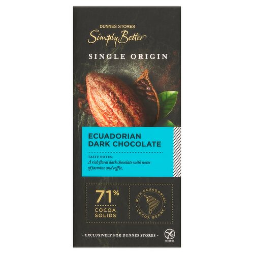 Dunnes Stores Simply Better Single Origin Ecuadorian Dark Chocolate 100g