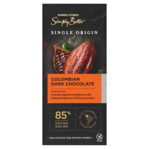 Dunnes Stores Simply Better Single Origin Colombian Dark Chocolate 100g