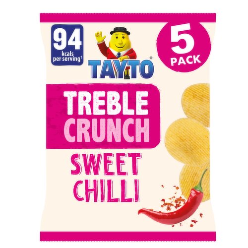 Tayto Treble Crunch Sweet Chilli Flavour Potato Snacks 5 x 20g