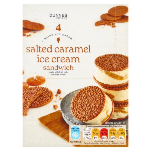 Dunnes Stores Salted Caramel Ice Cream Sandwich 240g (4 x 60g)