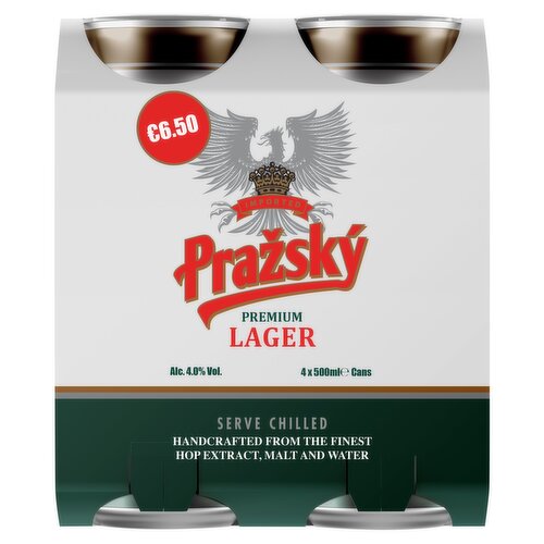 Prazky Premium Lager 4 x 500ml