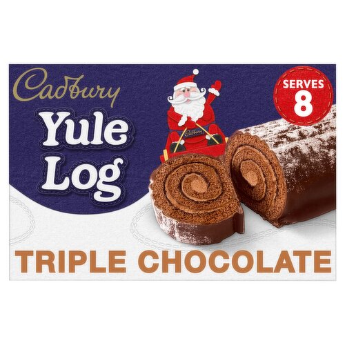 Cadbury Yule Log Triple Milk Chocolate Cake Serves 8