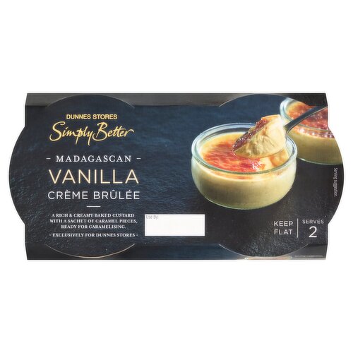 Dunnes Stores Simply Better Madagascan Vanilla Crème Brûlée 240g (2 x 115g, 2 x 5g)