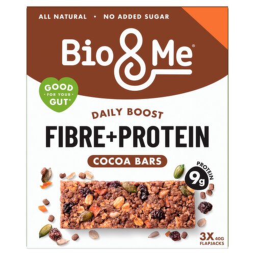 Bio&Me Cocoa Fibre + Protein Bars 3 x 40g