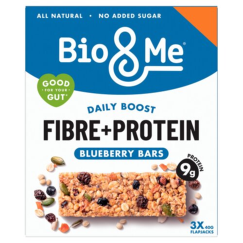 Bio&Me Blueberry Fibre + Protein Bars 3 x 40g