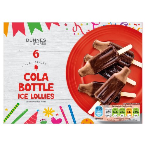 Dunnes Stores Cola Bottle Ice Lollies 360g (6 x 60g)