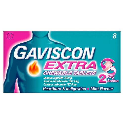 Gaviscon Extra 8 Mint Flavour Chewable Tablets