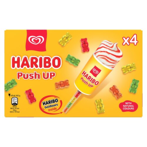 Haribo Push-Up Strawberry & Vanilla Ice Cream Lollies 4 x 85ml