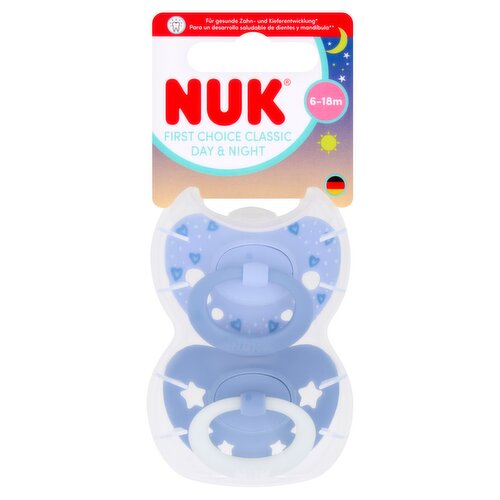 Nuk 2 Silicone First Choice Classic Day & Night 6-18m