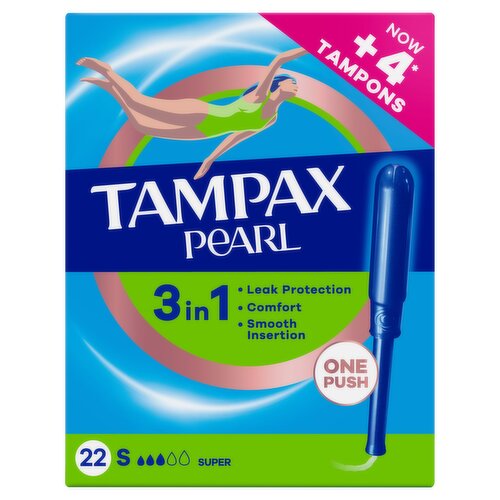 Tampax Pearl Super Tampons With Applicator x22