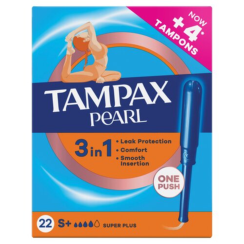 Tampax Pearl Super Plus Tampons With Applicator x22