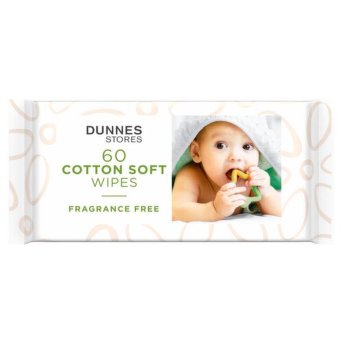 Dunnes Stores 60 Fragrance Free Cotton Soft Wipes