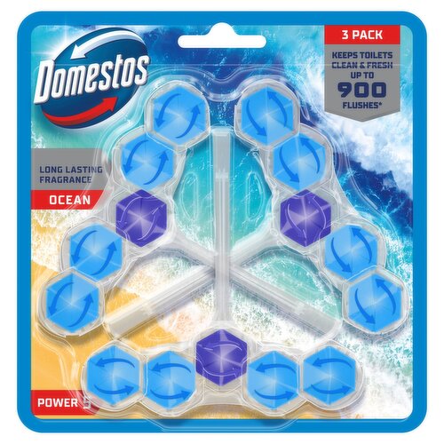 Domestos Power 5 Ocean Toilet Rim Blocks 3x 50 g
