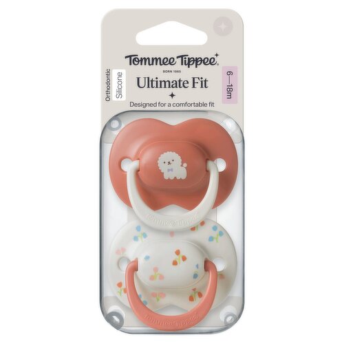 Tommee Tippee Ultimate Fit Soother, 6-18 Months, 2 Pack, Orthodontic Dummy