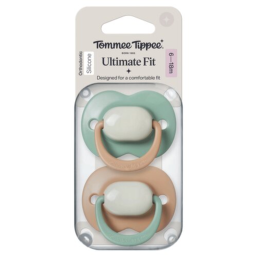 Tommee Tippee Ultimate Fit Soother, 6-18 Months, 4 Pack, Orthodontic Dummy