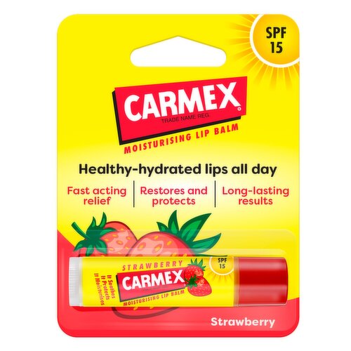 Carmex SPF 15 Strawberry Moisturising Lip Balm 4.25g