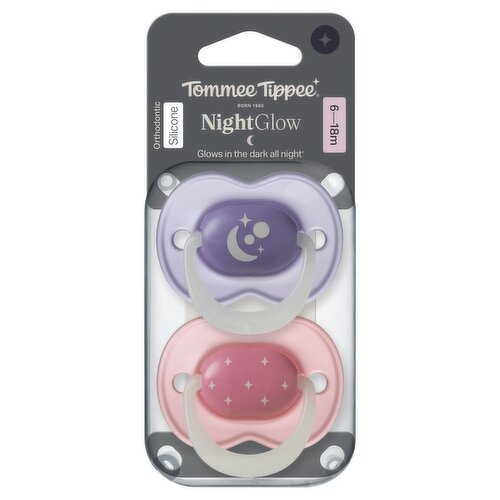 Tommee Tippee NightGlow Dummy, 6-18 Months, Glow in the Dark, Orthodontic Teat