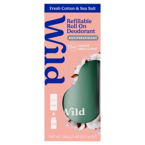 Wild Fresh Cotton & Sea Salt Refillable Roll on Deodorant 50ml