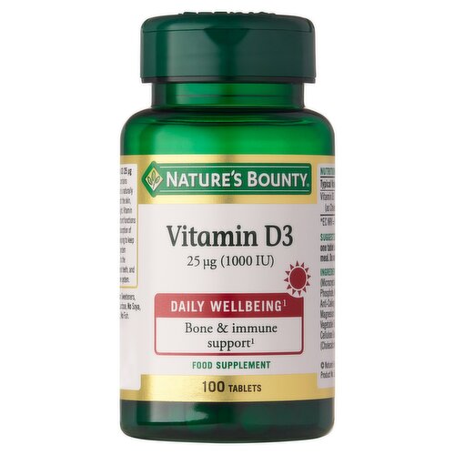 Nature's Bounty 100 Vitamin D3 Tablets