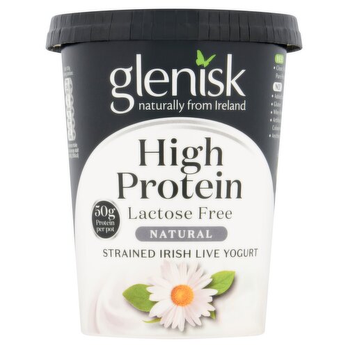 Glenisk High Protein Natural Strained Irish Live Yogurt 500g