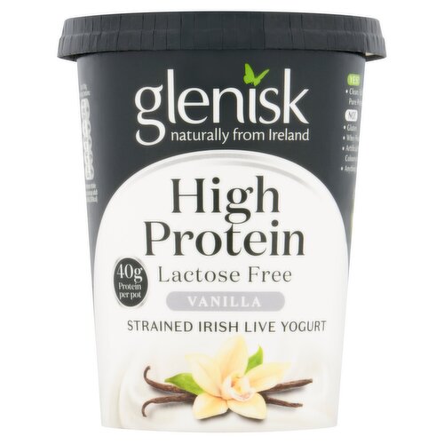 Glenisk High Protein Vanilla Strained Irish Live Yogurt 450g