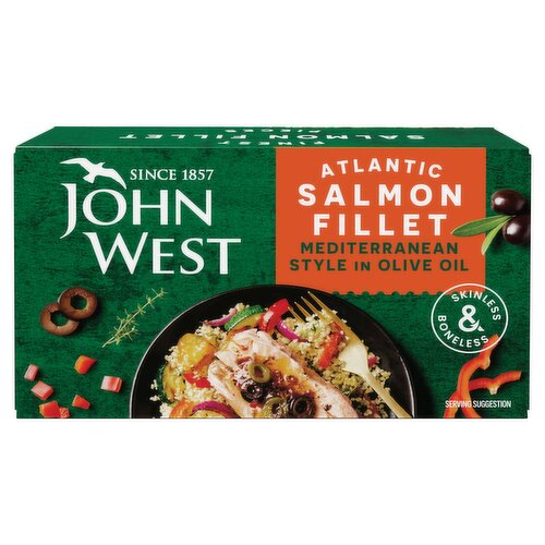 John West Atlantic Salmon Fillet Mediterranean Style in Olive Oil 115g