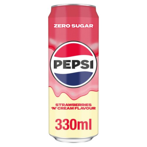 Pepsi Strawberries 'N' Cream Flavour Can 330ml