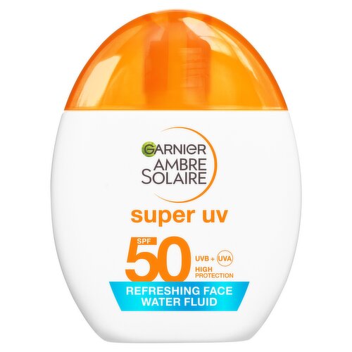 Garnier Ambre Solaire Super UV Face SPF50 Refreshing Water Sun Protection Fluid Invisible 40ml