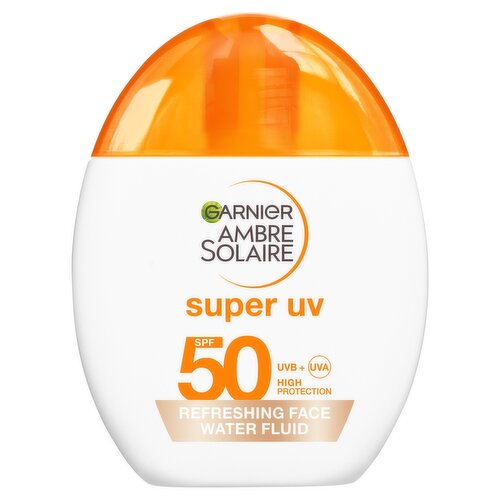 Garnier Ambre Solaire Super UV Face SPF50 Refreshing Water Sun Protection Fluid Glow​ 40ml