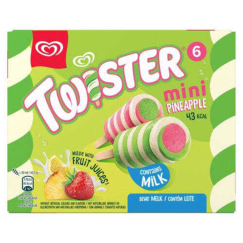 Twister Mini Pineapple Ice Cream Lollies 6 x 50ml