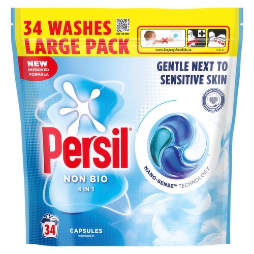Persil Non Bio 4 in 1 fast-dissolving laundry capsules, 34 washes