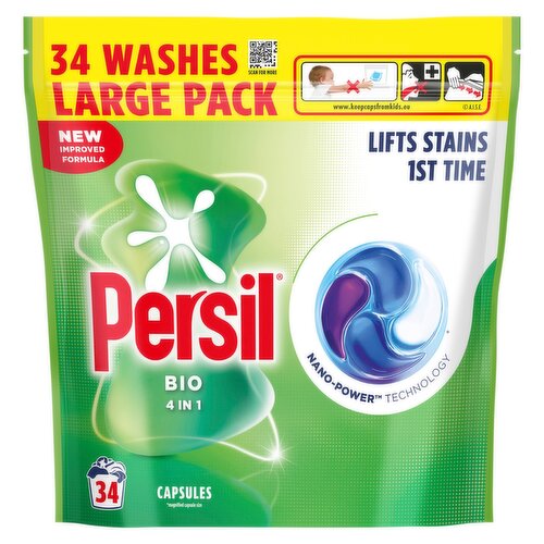 Persil Bio 4 in 1 fast-dissolving laundry capsules, 34 washes
