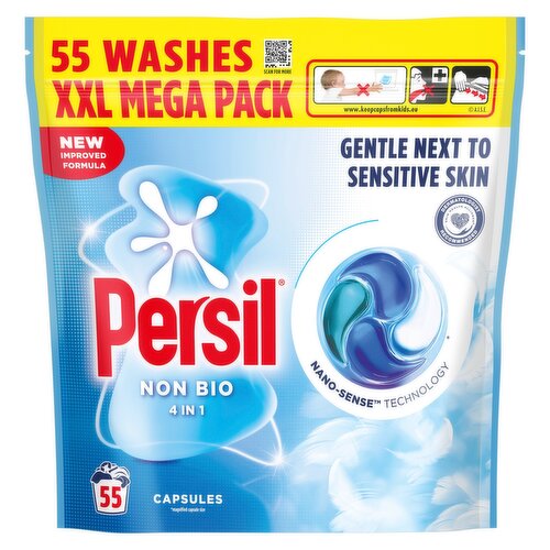 Persil Non Bio 4 in 1 fast-dissolving laundry capsules, 55 washes
