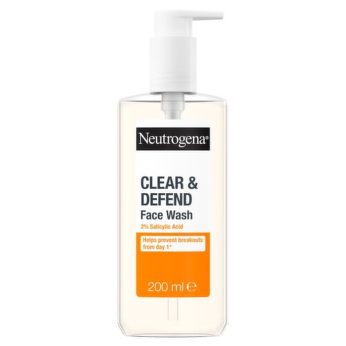 Neutrogena Clear and Defend 2% Salicylic Acid Face Wash 200ml