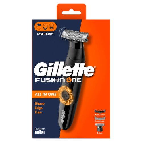Gillette Fusion One Hybrid Beard Trimmer & Shaver for Face & Body, Beard Trimmer & Groomer