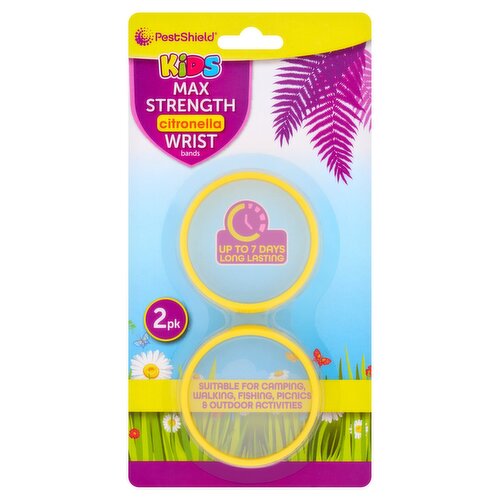 PestShield 2 Kids Max Strength Citronella Wrist Bands