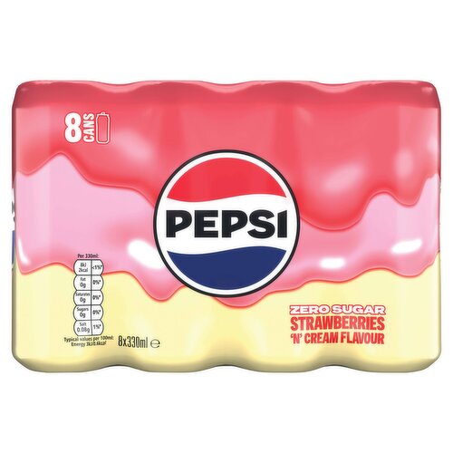 Pepsi Strawberries 'N' Cream Flavour 8 x 330ml