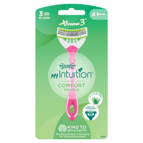 Wilkinson Sword myIntuition Xtreme 3 Sensitive Disposable Women's Razors, 4 Pack