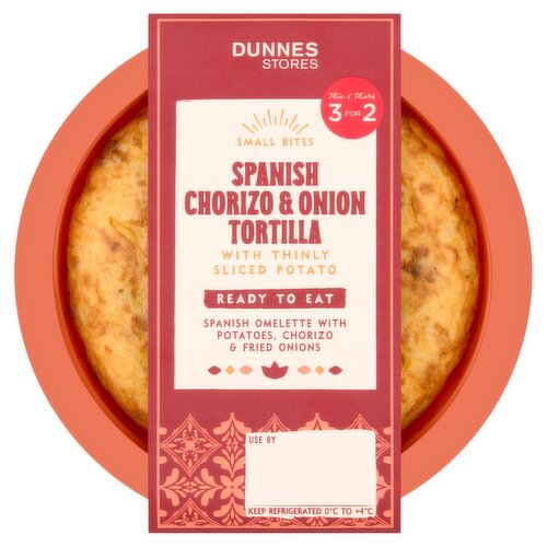 Dunnes Stores Spanish Chorizo & Onion Tortilla with Thinly Sliced Potato 250g
