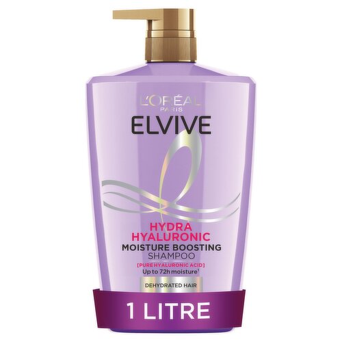 L’Oréal Paris Elvive Hydra Hyaluronic Moisture Boosting Shampoo, for Dry & Dehydrated Hair, 1000ml
