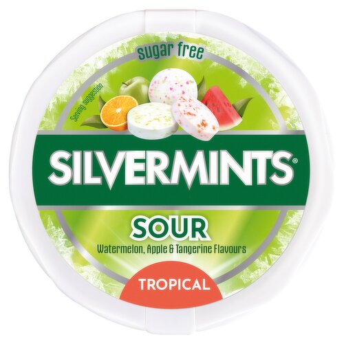 Silvermints Sour Tropical Watermelon, Apple & Tangerine Flavours 32g