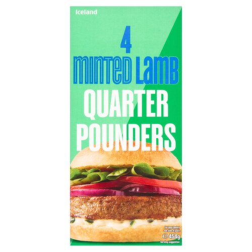 Iceland 4 Minted Lamb Quarter Pounders 454g