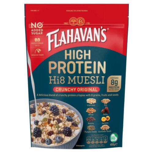 Flahavan's High Protein Hi8 Muesli Crunchy Original 450g