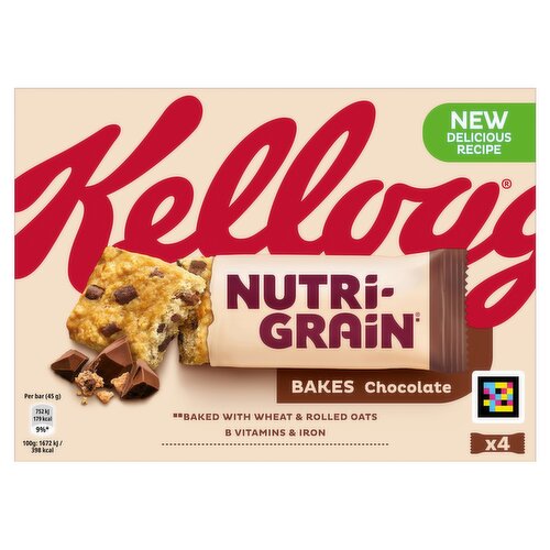 Kellogg's Nutri-Grain Bakes Chocolate Snack Bars 4x45g