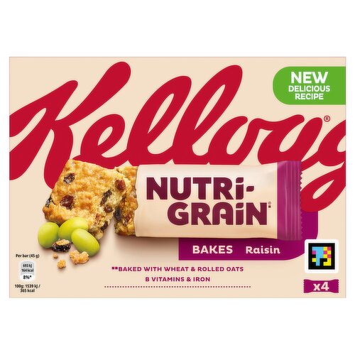 Kellogg's Nutri-Grain Bakes Raisin Snack Bars 4x45g