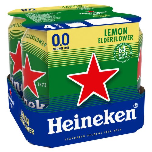 Heineken Flavoured Alcohol free Beer Cans 4 x 330ml