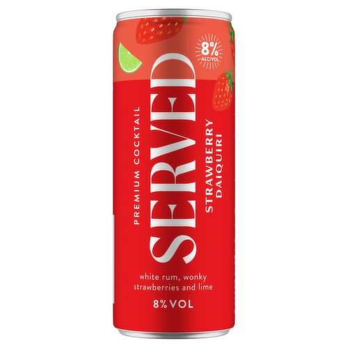 Served Premium Cocktail Strawberry Daiquiri 250ml