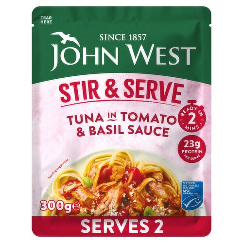 John West Stir & Serve Tuna in Tomato & Basil Sauce MSC 300g