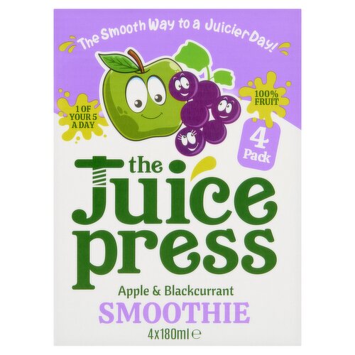 The Juice Press Apple & Blackcurrant Smoothie 4 x 180ml