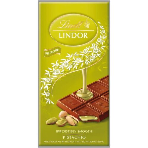 Lindt Lindor Pistachio Milk Chocolate Bar 100g